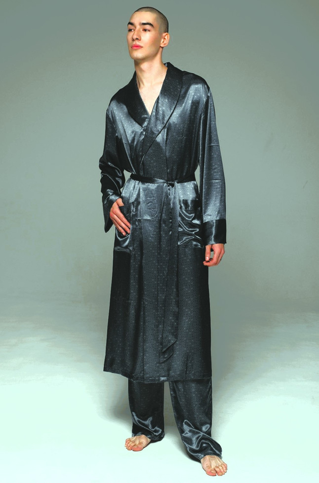 Халат мужской Marygold 4633 'Mia-Amore' - шелковый, длинный