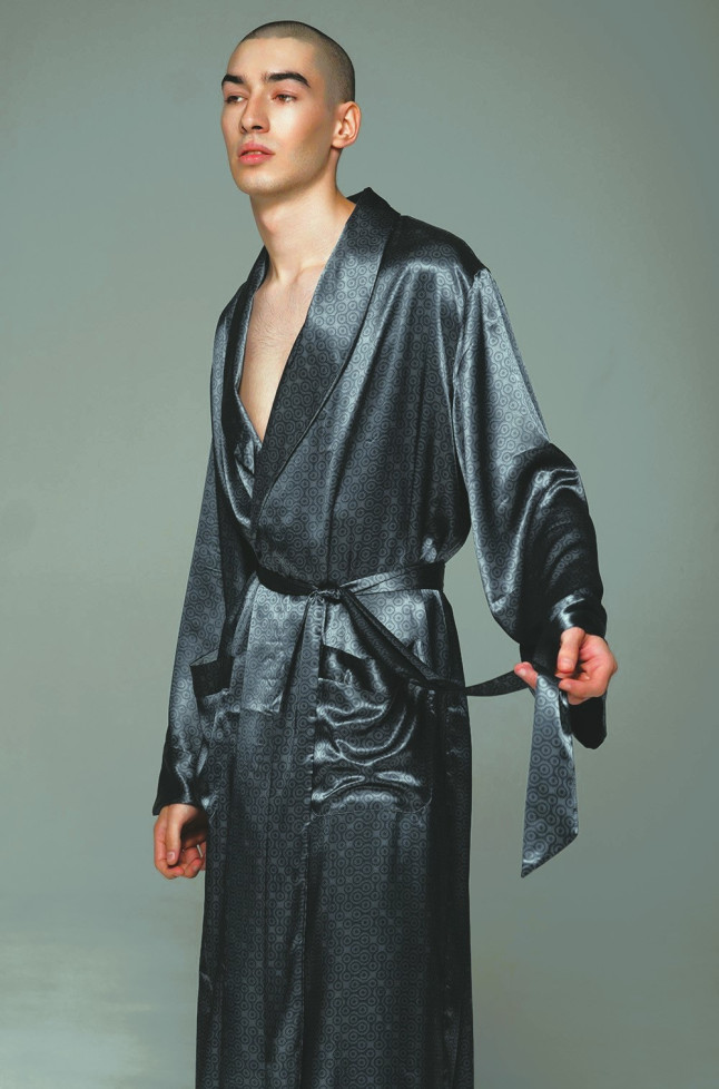 Халат мужской Marygold 4633 'Mia-Amore' - шелковый, длинный