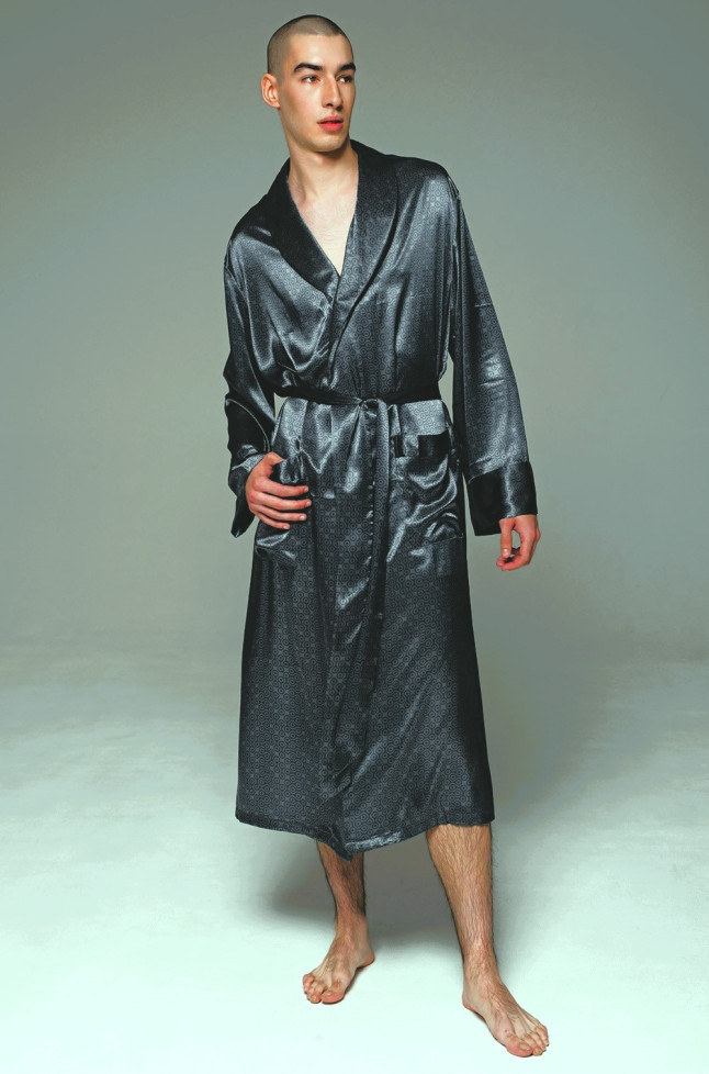 Халат мужской Marygold 4633 'Mia-Amore' - шелковый, длинный