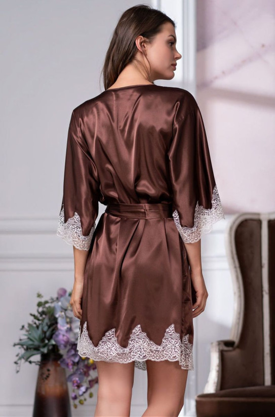 Халат шелковый Mia-Amore "Marilin" 3103 шоколад