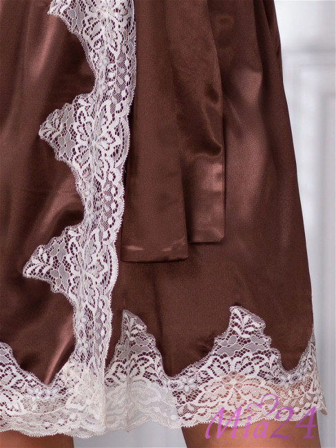 Халат шелковый Mia-Amore "Marilin" 3103 шоколад