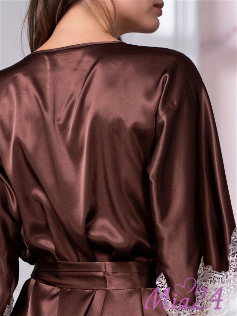 Халат шелковый Mia-Amore "Marilin" 3103 шоколад