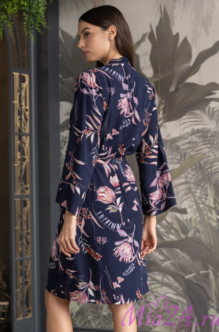 Короткий женский халат из вискозы Mia-Amore "Night Garden" 5193
