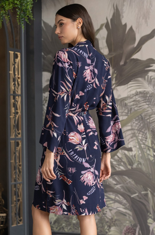 Короткий женский халат из вискозы Mia-Amore "Night Garden" 5193