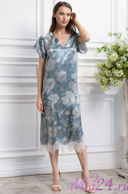 Платье домашнее шелковое Mia-Amore "Ninelle" 4127 мятный Платье домашнее шелковое Mia-Amore "Ninelle" 4127 мятный