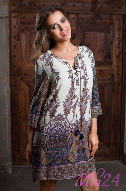 Туника женская из вискозы Mia-Mia "Shakira" 16074 синий Туника женская из вискозы Mia-Mia "Shakira" 16074 синий