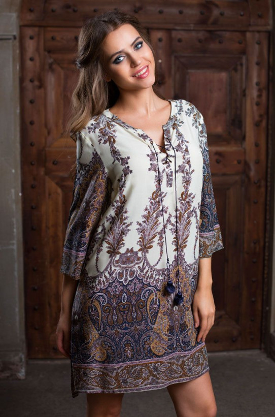 Туника женская из вискозы Mia-Mia "Shakira" 16074 синий