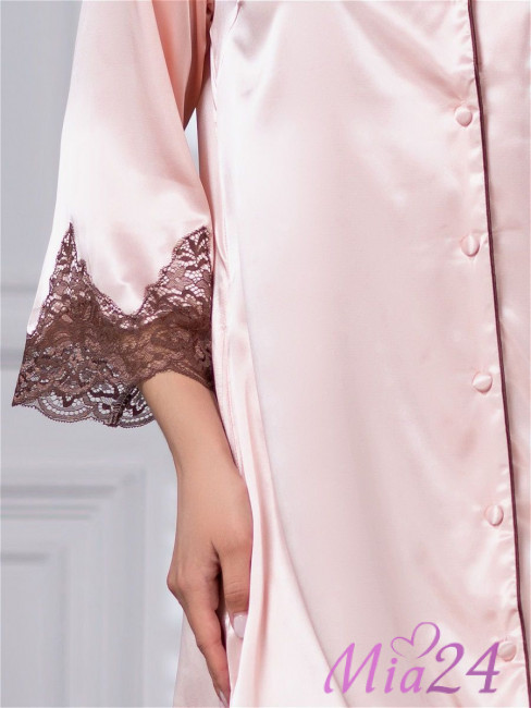 Халат на пуговицах шелковый Mia-Amore "Marilin" 3107 пудровый Халат на пуговицах шелковый Mia-Amore "Marilin" 3107 пудровый