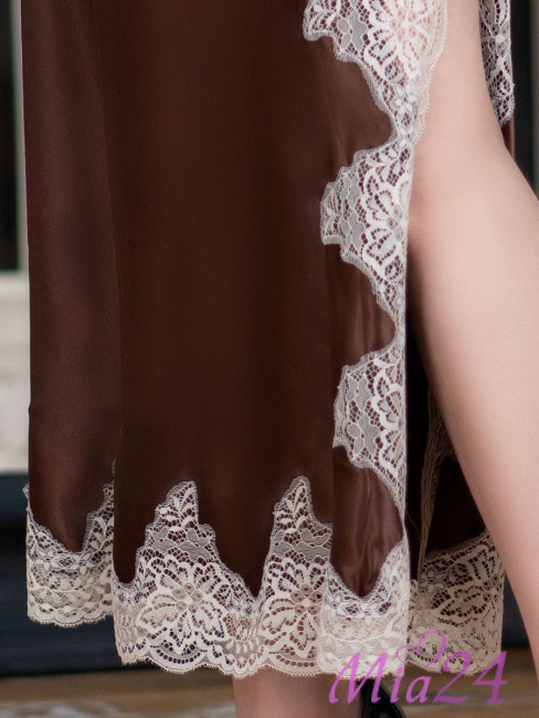 Сорочка шелковая длинная Mia-Amore "Marilin" 3104 шоколад Сорочка шелковая длинная Mia-Amore "Marilin" 3104 шоколад