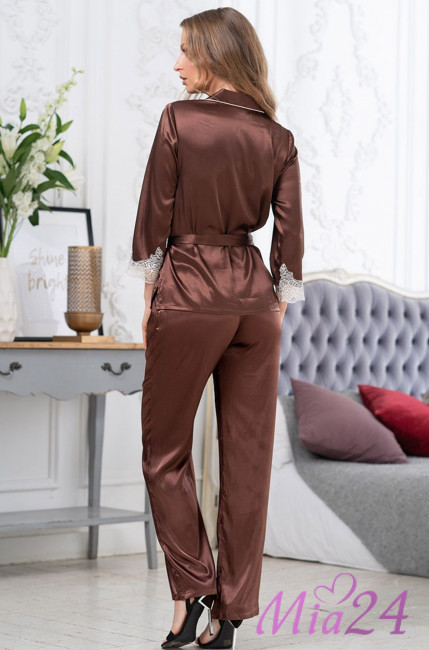 Комплект домашний шелковый Mia-Amore "Marilin" 3156 шоколад 