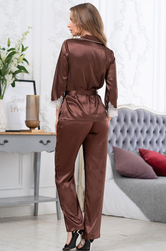 Комплект домашний шелковый Mia-Amore "Marilin" 3156 шоколад 