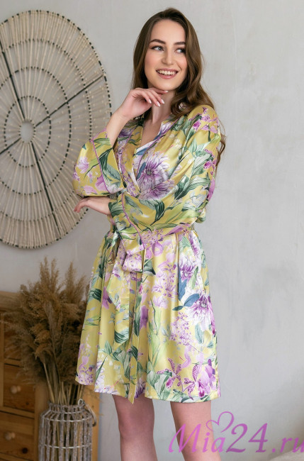 Халат женский шелковый Mia-Amore "Iolanta" 3953