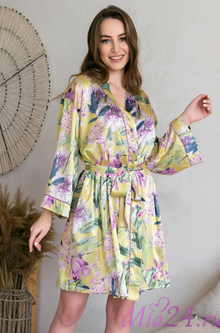 Халат женский шелковый Mia-Amore "Iolanta" 3953