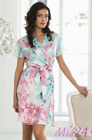 Халат женский с коротким рукавом Mia-Mia "Orhidea" 9263