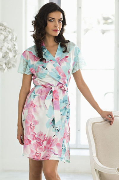 Халат женский с коротким рукавом Mia-Mia "Orhidea" 9263 (L/XL (48-50))