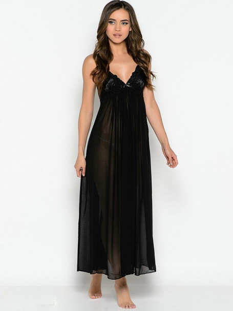 Сорочка женская длинная из шифона Mia-Mia "Milady" 7725 черная