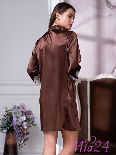 Халат на пуговицах шелковый Mia-Amore "Marilin" 3107 шоколад Халат на пуговицах шелковый Mia-Amore "Marilin" 3107 шоколад