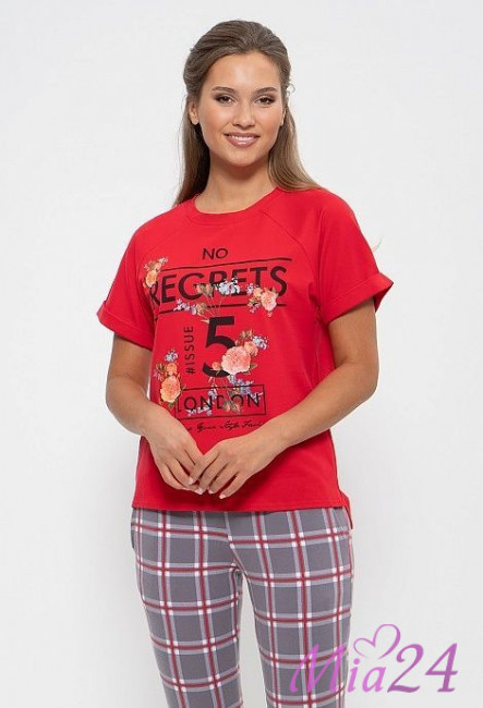 729 Комплект женский "Cleo" красные цветы