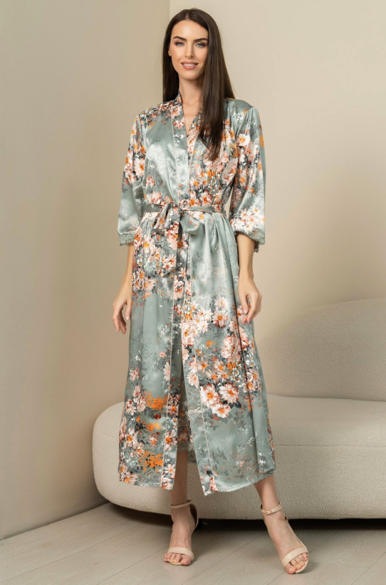 Халат длинный женский шелковый Mia-Amore "Azalia" 4419