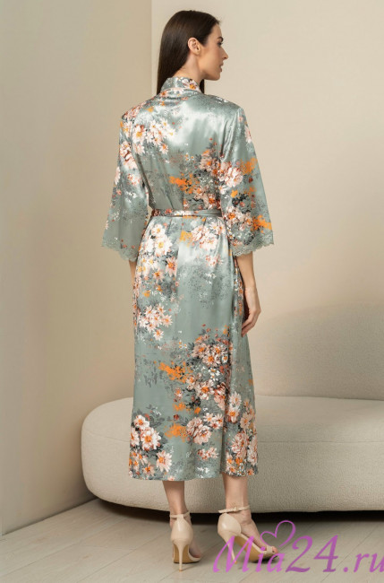 Халат длинный женский шелковый Mia-Amore "Azalia" 4419