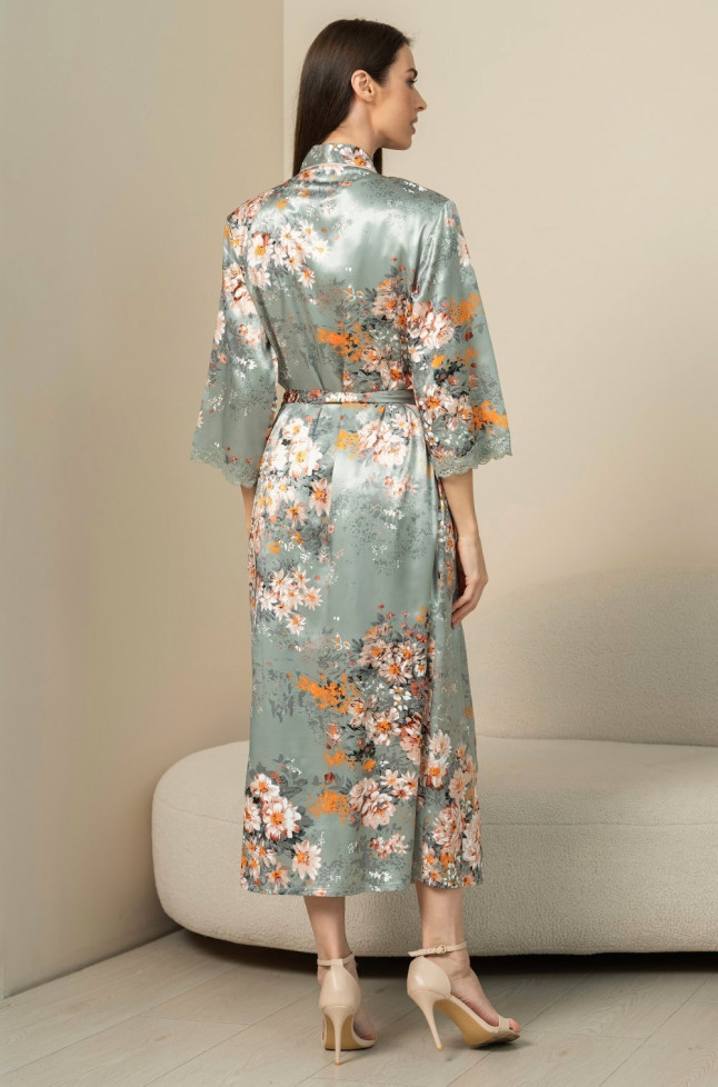 Халат длинный женский шелковый Mia-Amore "Azalia" 4419