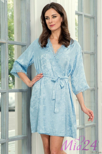 Халат шелковый Mia-Amore "Diana" 5833 голубой Халат шелковый Mia-Amore "Diana" 5833 голубой