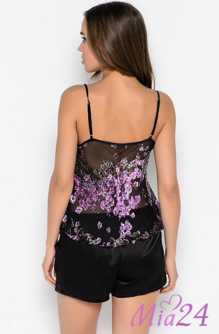 Пижама женская шелковая Mia-Mia "Lucia" 15072 черный