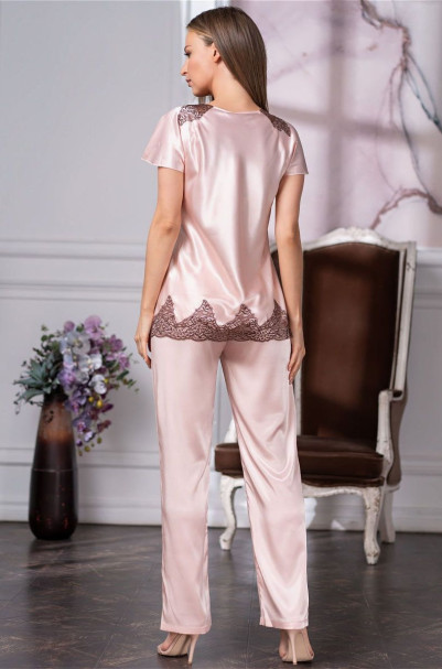Комплект домашний шелковый Mia-Amore "Marilin" 3106 пудровый