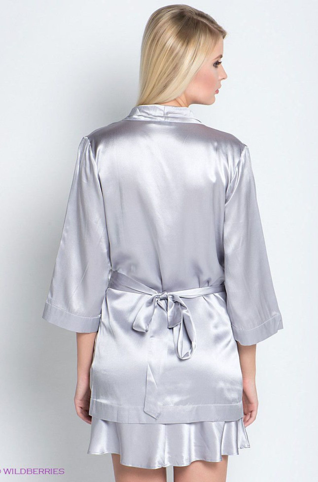 Халат шелковый Mia-Mia 1003 серый