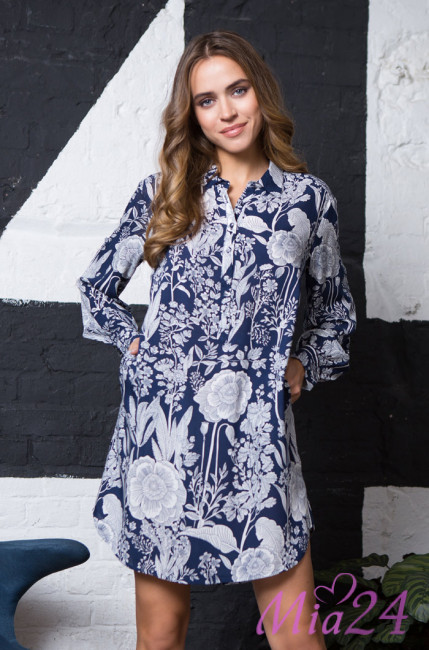 Туника домашняя женская из вискозы Mia-Mia "Ariana" 16336 синий
