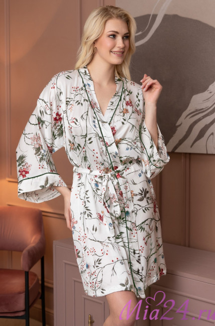 Халат женский из шелка с вискозой Mia-Amore "Melody" 3933