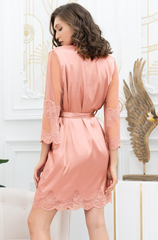 Халат женский шелковый Mia-Amore "Aurelia" 3893 чайная роза