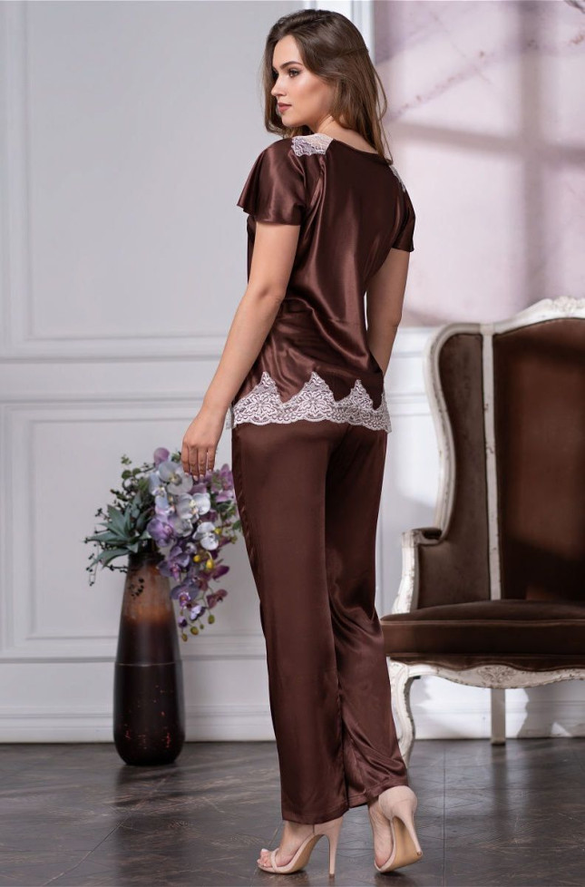 Комплект домашний шелковый Mia-Amore "Marilin" 3106 шоколад