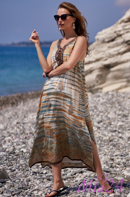 Туника пляжная длинная из вискозы Mia-Amore "Dominicana" 1411