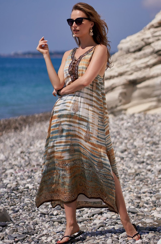 Туника пляжная длинная из вискозы Mia-Amore "Dominicana" 1411