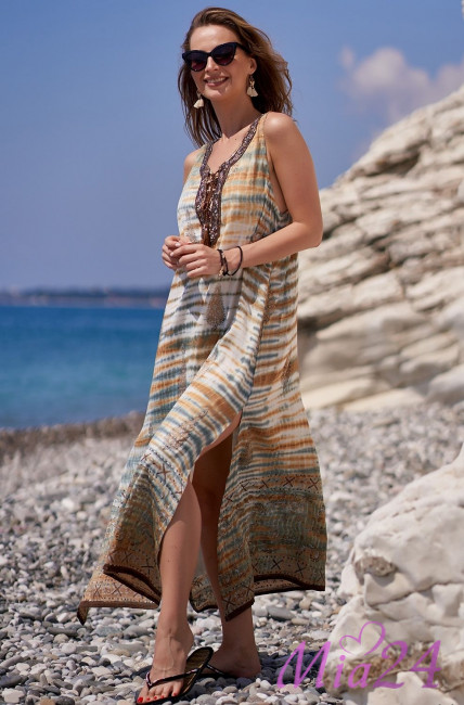 Туника пляжная длинная из вискозы Mia-Amore "Dominicana" 1411