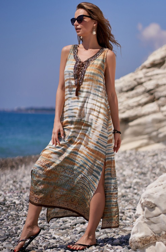 Туника пляжная длинная из вискозы Mia-Amore "Dominicana" 1411