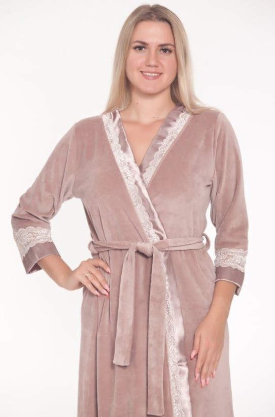 Халат велюровый женский Весталия 3774 античная роза