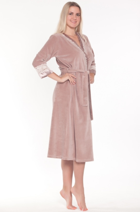 Халат велюровый женский Весталия 3774 античная роза