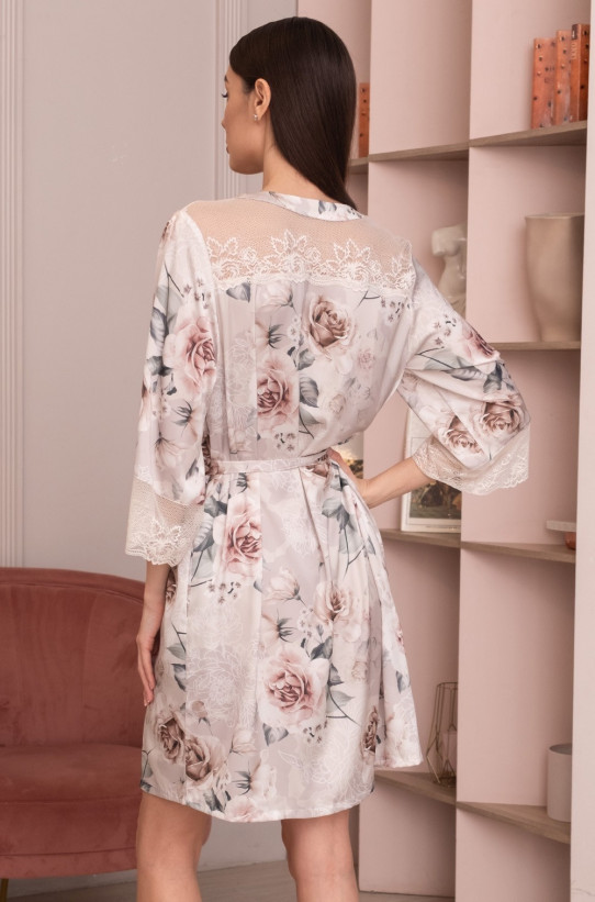  Халат женский шелковый на пуговицах Mia-Amore "Clariss" 4167