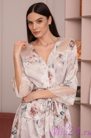  Халат женский шелковый на пуговицах Mia-Amore "Clariss" 4167