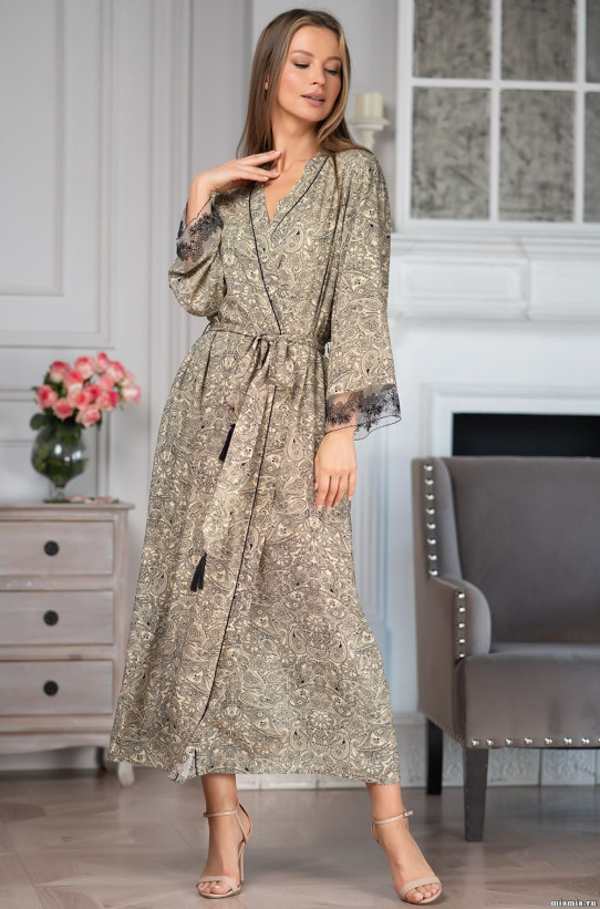 Халат длинный женский из вискозы Mia-Amore "Dominica" 1269