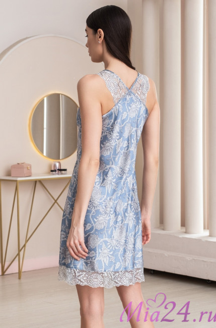 Сорочка женская шелковая Mia-Amore "Rebecca" 5161 голубой Сорочка женская шелковая Mia-Amore "Rebecca" 5161 голубой