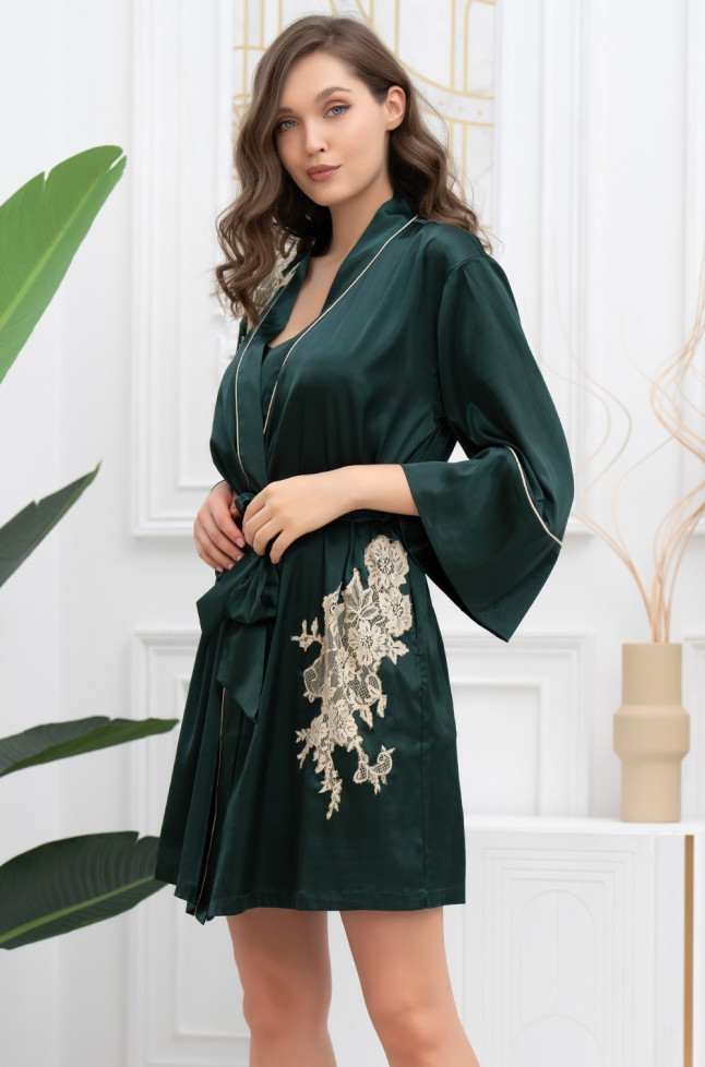 Халат короткий домашний женский Mia-Amore "Fellini" 3913 малахит 