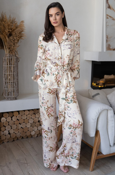 Комплект домашний женский из шелка с вискозой Mia-Amore "Amely" 5075 молочный
