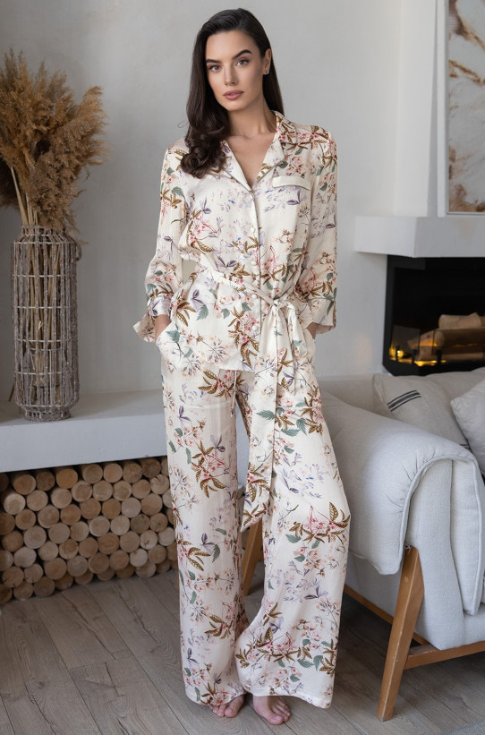 Комплект домашний женский из шелка с вискозой Mia-Amore "Amely" 5075 молочный