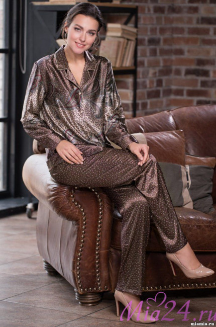 Комплект домашний женский Mokka 3326 'Mia-Amore' - блуза и брюки, шелк