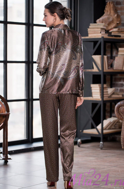Комплект домашний женский Mokka 3326 'Mia-Amore' - блуза и брюки, шелк