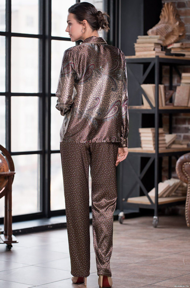 Комплект домашний женский Mokka(Мокка) 3326 'Mia-Amore' - блуза и брюки, шелк