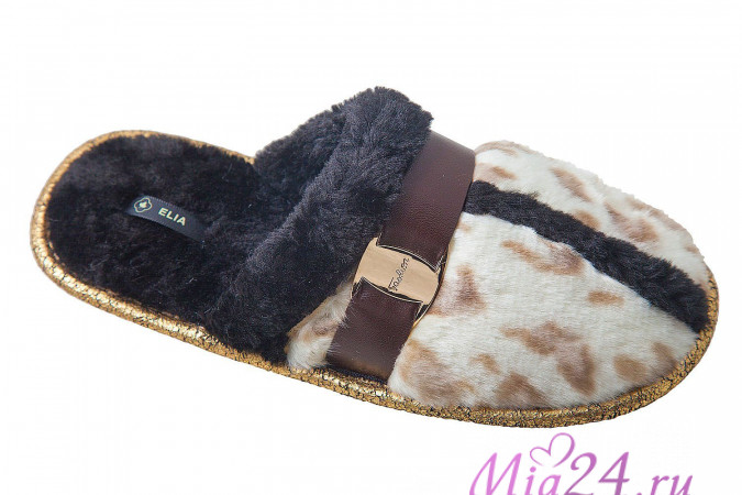 KT-57128 Тапочки домашние "Светлый леопард"